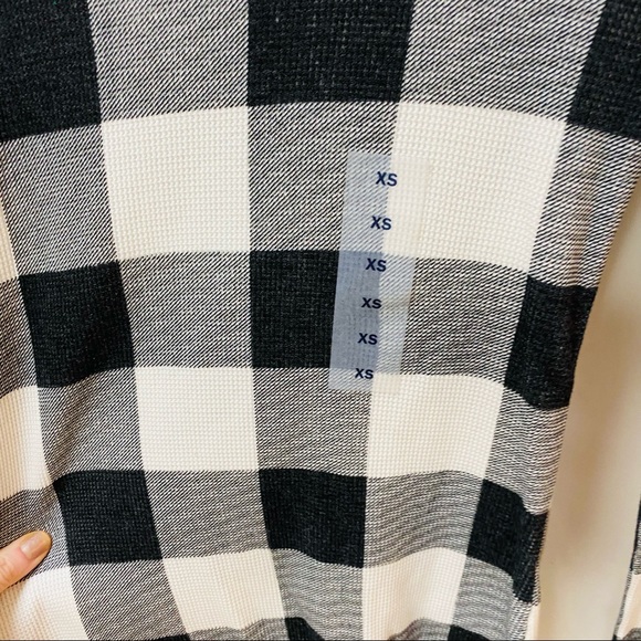 NWT Old Navy Waffle Shirt Black & White  XS - Picture 5 of 11